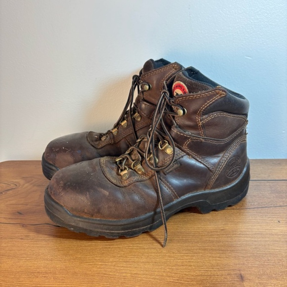 Red Wing Irish Setter Mens Durable Brown Work Boots Well Worn